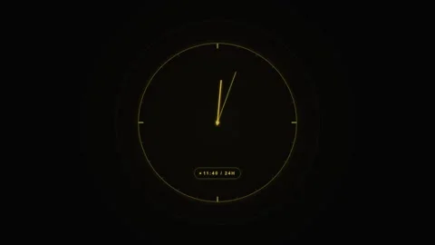 Minimalist Digital Clock Interface Showing Time Progression Stock Footage 347626676