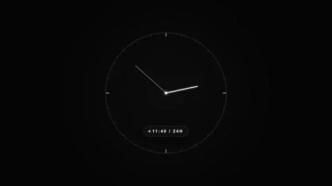 Minimalist Digital Clock Interface Showing Time Progression Stock Footage 347627211