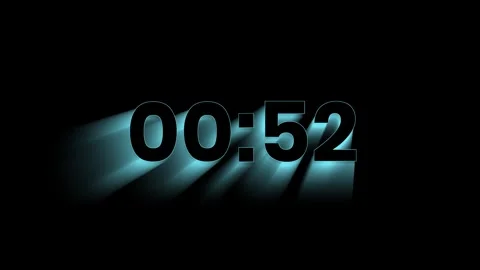 Minimalist Digital Countdown Timer Clock with Abstract Long Shadow on Dark Stock Footage 330811543