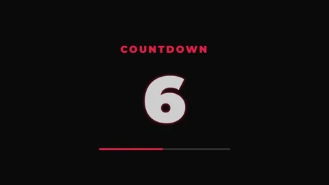 Minimalist Digital Countdown Timer Graphic on Black Screen Background Stock Footage 336805777