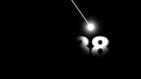 Minimalist digital countdown timer with swinging pendulum animation on blac.. 스톡 동영상 333162683