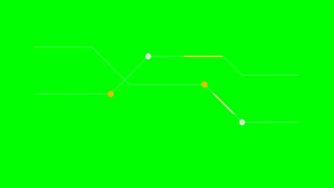Minimalist digital data connection lines with nodes on green screen backgroun Stock Footage 340900305