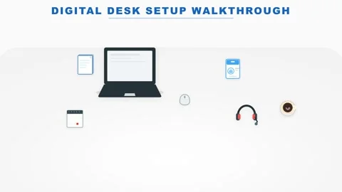 Minimalist Digital Desk Setup Walkthrough Workspace Animation Видео 333185831