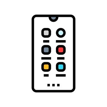 Minimalist digital device mindful tech color icon vector illustration Stock Illustration
