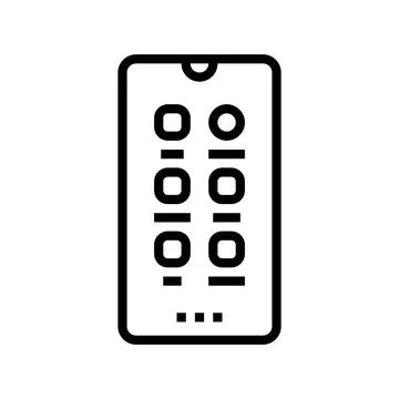 Minimalist digital device mindful tech line icon vector illustration Stock Illustration
