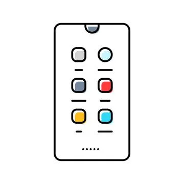 Minimalist digital device mindful tech color icon vector illustration Stock Illustration