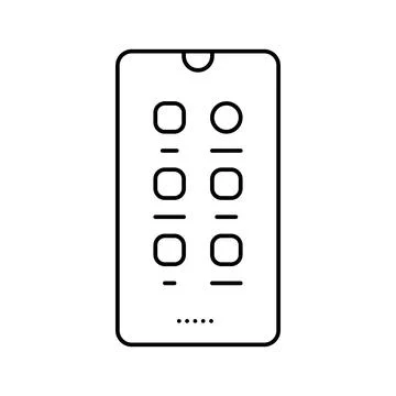 Minimalist digital device mindful tech line icon vector illustration Stock Illustration