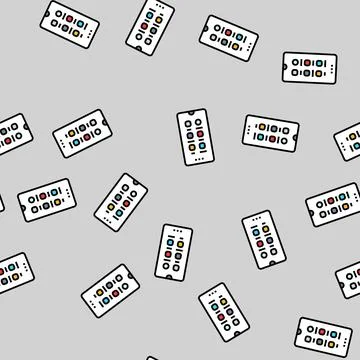 Minimalist digital device mindful tech vector seamless pattern Stock Illustration