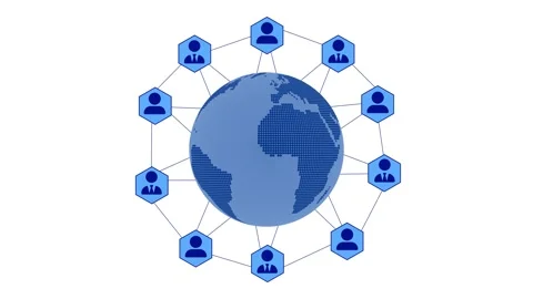 Minimalist Digital Globe with Network Connections Animation Video stock 314658386