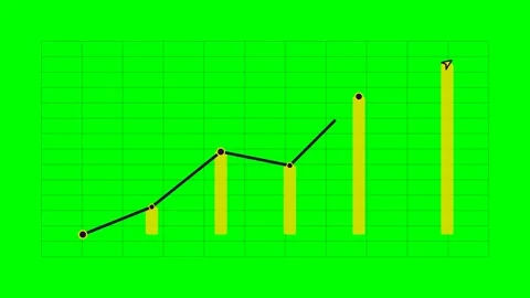 Minimalist digital graphic featuring a black line segment on a green grid Video stock 341822702