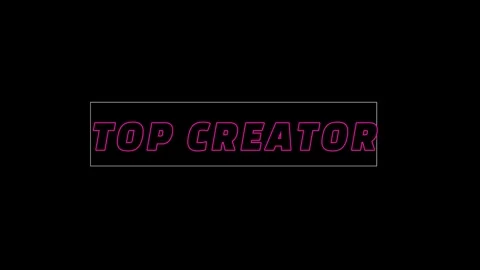 Minimalist digital graphics featuring top creator text labels against dark Stock Footage 343500228