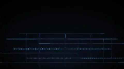 Minimalist digital grid interface with pulsing data lines and tech hud abst.. Stock Footage 348284351