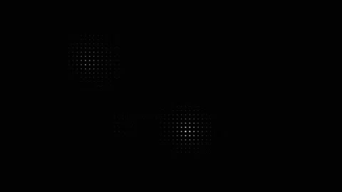 Minimalist digital halftone dot pattern flashing on black screen Stock Footage 335932617