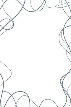 Minimalist digital hand drawing abstract illustration of one line blue frame  Stock Illustration