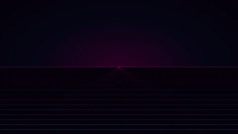 Minimalist digital horizon with a subtle glowing pink triangular light peak Video stock 335117194