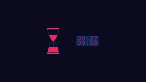 Minimalist digital hourglass animation counting down Stock Footage 346712682