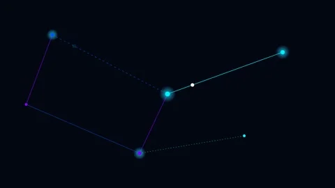 A minimalist digital illustration depicting a celestial constellation pattern Stock Footage 339619007