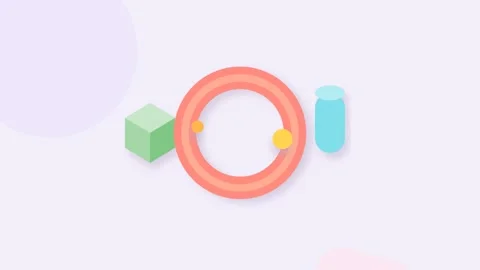 Minimalist digital illustration featuring geometric shapes on white backgroun Stock-Footage 338310473