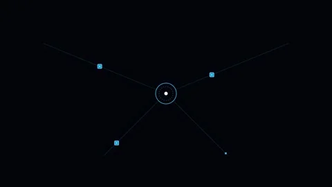 Minimalist digital interface design featuring a central glowing node point Stock Footage 338311249