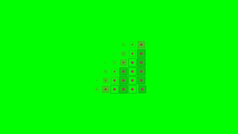 Minimalist digital interface elements displayed on a vibrant green screen Video stock 341839136