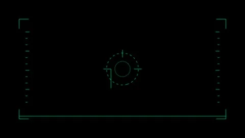 Minimalist digital interface frame with a central circular target indicator Stock Footage 338311263