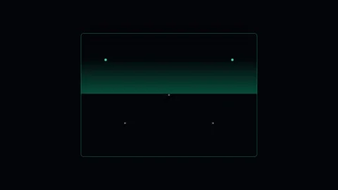 Minimalist digital interface frame with four glowing points in dark backgroun 库存影片 338310762