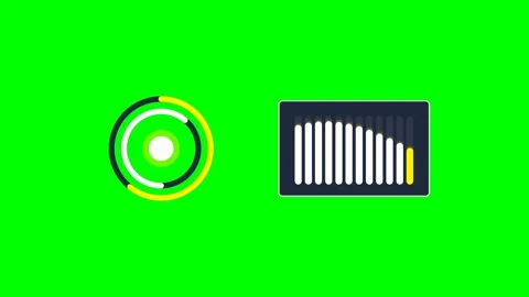 Minimalist digital interface icons for loading progress and sound levels Stock Footage 340266669