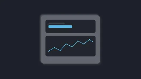 Minimalist digital interface with upward trend line graph Stock Illustration