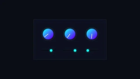 Minimalist Digital Knob Control Gauge HUD Panel Video stock 341844992