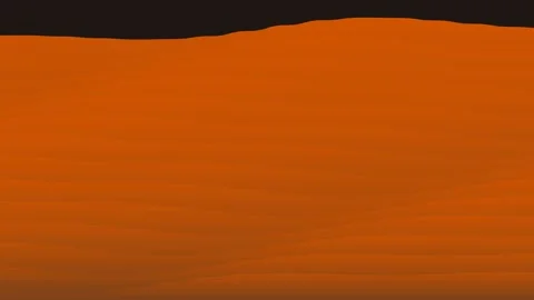 Minimalist digital landscape featuring smooth orange waves and dark sky 動画素材 338310545