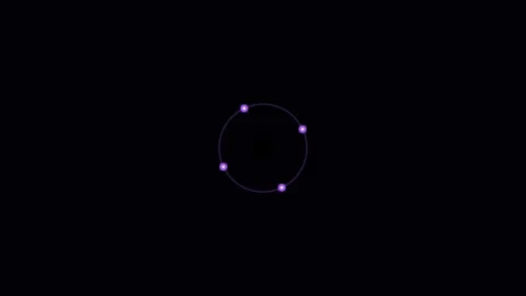 Minimalist digital loading animation graphic with glowing purple dots Stock Footage 338312037