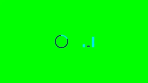 Minimalist digital loading circle with bar graph on a vibrant green screen Stock Footage 341823935