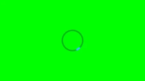 Minimalist digital loading circle indicator on a solid chroma green screen Stock Footage 340904797