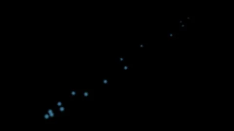 Minimalist digital loading circle made of glowing blue dots on black background Video stock 335117289