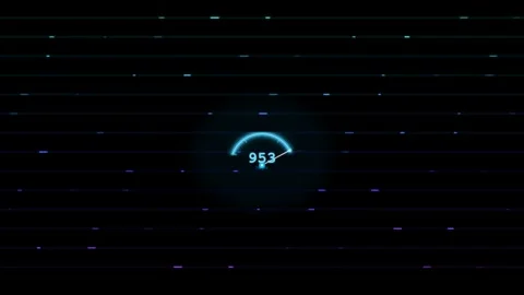Minimalist digital loading indicator and progress meter on dark background Stock Footage 336837331