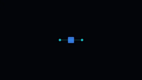 Minimalist digital loading indicator with a central square and two dots Stock Footage 338311299