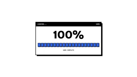 Minimalist digital loading progress bar with percentage animation	 Vidéo 348442317