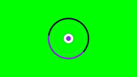 Minimalist digital loading spinner with a central purple dot on green screen Stock Footage 340904989