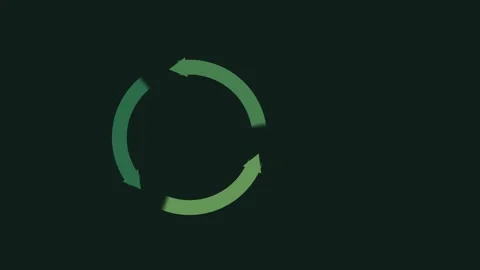 Minimalist digital loading symbol featuring three curved green arrows formi.. Stock Footage 347244189