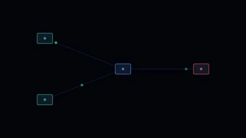 Minimalist digital network diagram with geometric nodes and connecting lines 動画素材 338309903