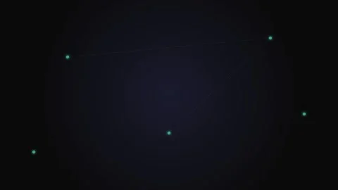 Minimalist digital network nodes connected by lines on a dark background Stock Footage 339617924