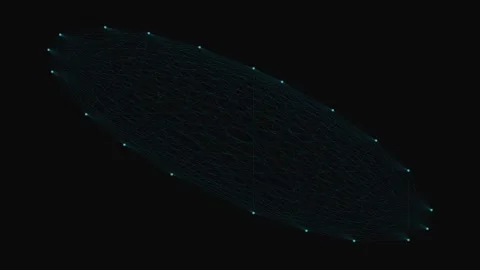 Minimalist digital network nodes connected by lines on a dark background Stock Footage 339618111