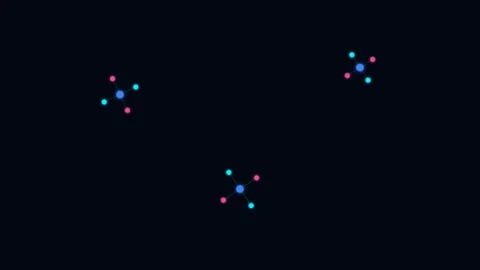 Minimalist digital network nodes floating against a dark black background spa Stock-Footage 336263459