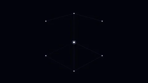 Minimalist digital node network connected by thin glowing lines on black Stock Footage 338311240