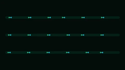 Minimalist digital pattern of glowing cyan and green nodes on black backgroun Stock Footage 338310798