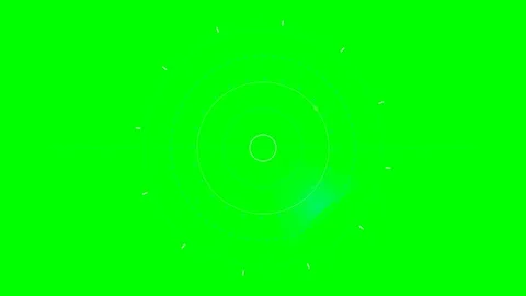 Minimalist digital radar interface overlay on a vibrant green screen backgrou Video stock 340903415