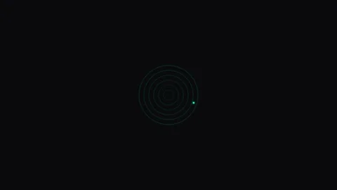 Minimalist digital radar scope display with a single glowing detection point Video stock 339615303