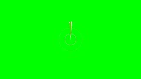 Minimalist digital radar scope interface graphic on a solid green background Stock Footage 340267024