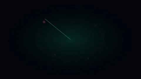 Minimalist digital radar screen interface with a single active scan line Stock Footage 338310687