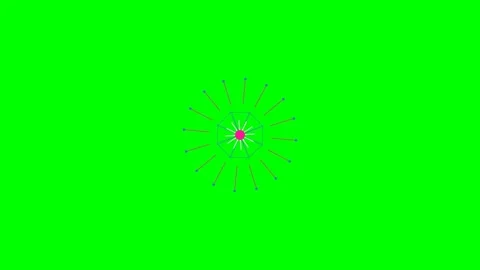 Minimalist digital radial graphic design on a vibrant green background Video stock 341824073